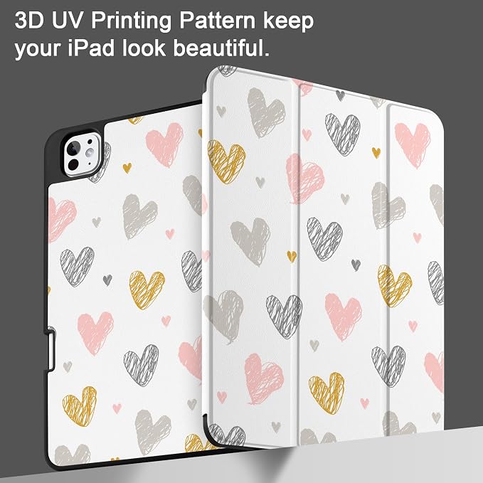 Case for iPad Pro 13 inch (M5 2025 / M4 2024) – [Built-in Pencil Holder] Ultra Slim PU Leather Trifold Stand Cover with Soft TPU Back Auto Wake/Sleep - Color Leopard