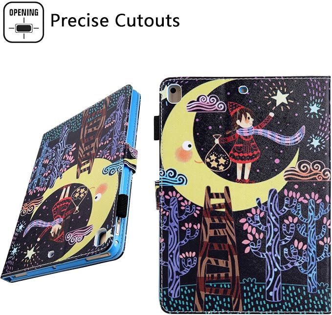 for Apple iPad 10.2 Case 9th/8th/7th Generation Cover (2021/2020/2019) with Auto Wake/Sleep Ultra Thin Lightweight Trifold Stand Folio PU Leather &amp Hard Back Hybrid Cover Almond Blossom