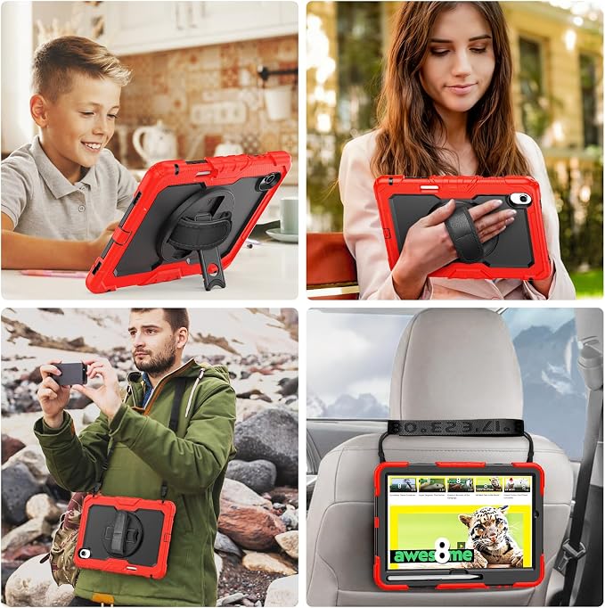 Case for Samsung Galaxy Tab S11 2025 | Three-layer Rugged Shockproof Case W/Screen Protector Shoulder Strap for Tab S11 11 inch (Model SM-X730/SM-X736B) Black