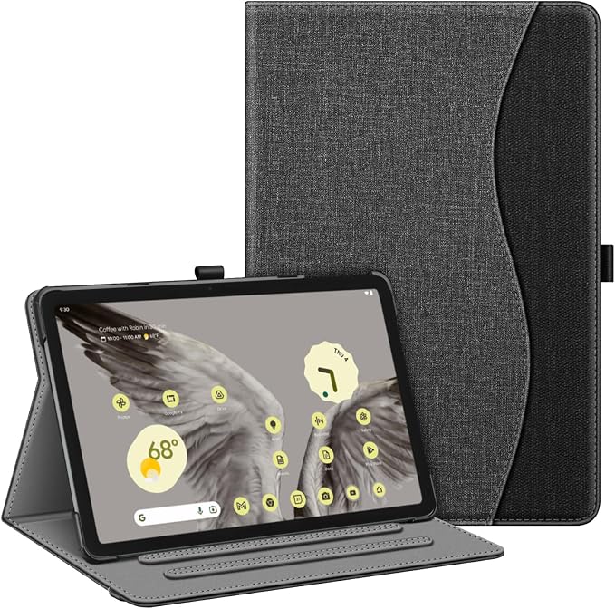 Fintie Case for Google Pixel Tablet 11 inch 2023 Multi-Angle Viewing | Protective Stand Cover with Pocket &amp Pencil Holder Compatible with Charging Speaker Dock Blossom