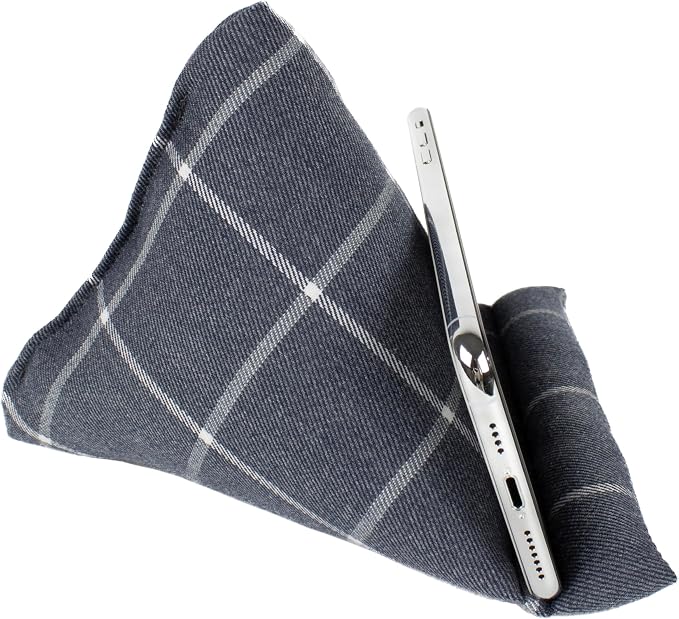 Handmade Phone Pillow Holder - The Wedge Mobile Device Stand - Fabric Phone Stand for All iPhones All Smartphones! 7 x 6.1 x 5.5 Inches (ABC)