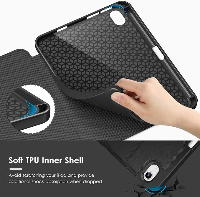 VIKESI Case for iPad mini 7 (A17 Pro) and iPad mini 6Multiple Angles Magnetic Stand CoverShockproof Soft BackPencil Holderand Auto Sleep/WakeBlack