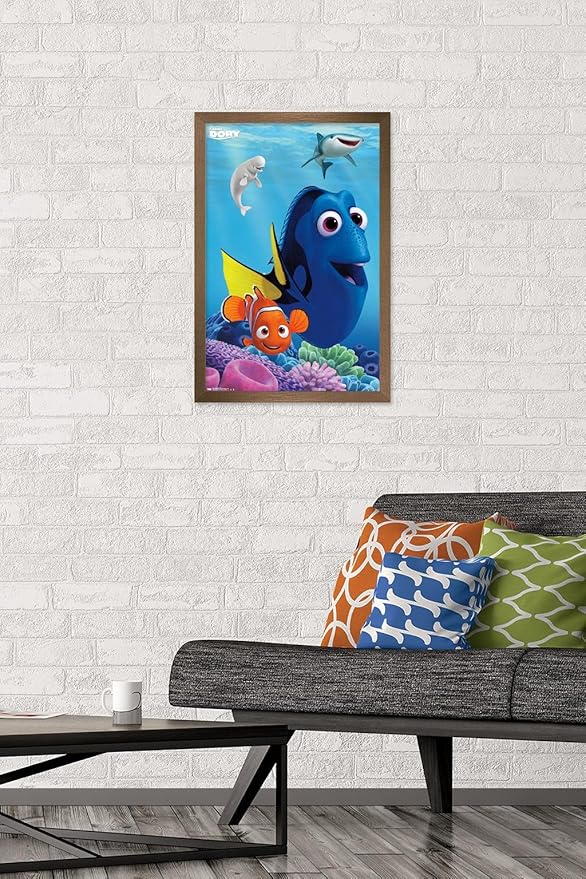 Trends International Disney Pixar Finding Dory - Dory Wall Poster, 14.725" x 22.375", Bronze Framed Version