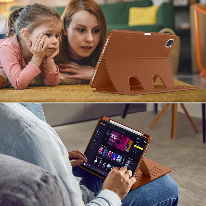 VIKESI Case for iPad Pro 11 inch (M5/M4) 2025/2024Multiple Angles Magnetic Stand CoverShockproof BackPencil Holderand Auto Sleep/WakeBlack