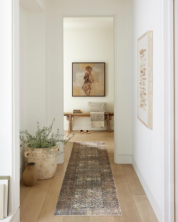 Loloi Amber Lewis Morgan Collection MOG-03 Denim/Multi 9'-6" x 13'-6" 38" Thick Area Rug feat. CloudPile, Neutral, Room Décor, Vintage Inspired, Livingroom, Bedroom, Dining Area