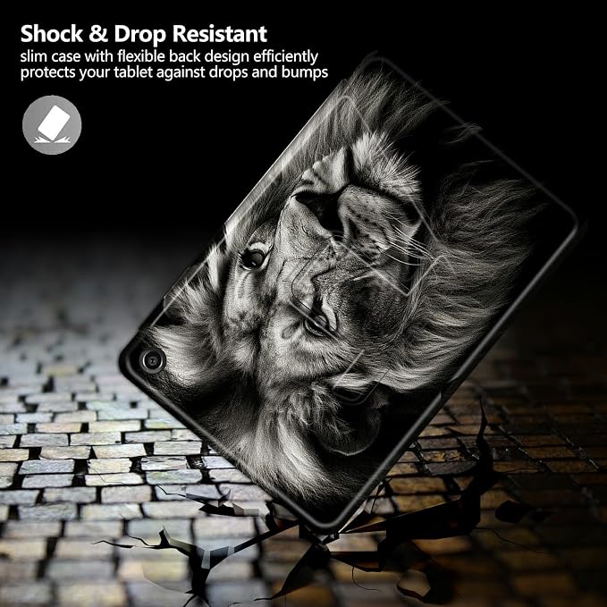 American Flag Deer Pattern Case for All-New Amazon Kindle Fire 7 Inch Tablet (9th/7th/5th Generation 2019/2017/2015 Release)360 Degree Rotating Stand Protective Cover with Auto Sleep/Wake