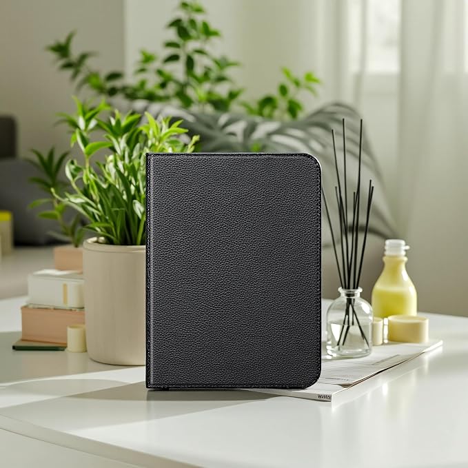 Case for iPad mini 7 (A17 Pro) 2024 iPad mini 6th Gen 2021 Black | Leather Protective Shockproof Smart Cover Adjustable Stand Auto Wake/Sleep Multiple View Angles