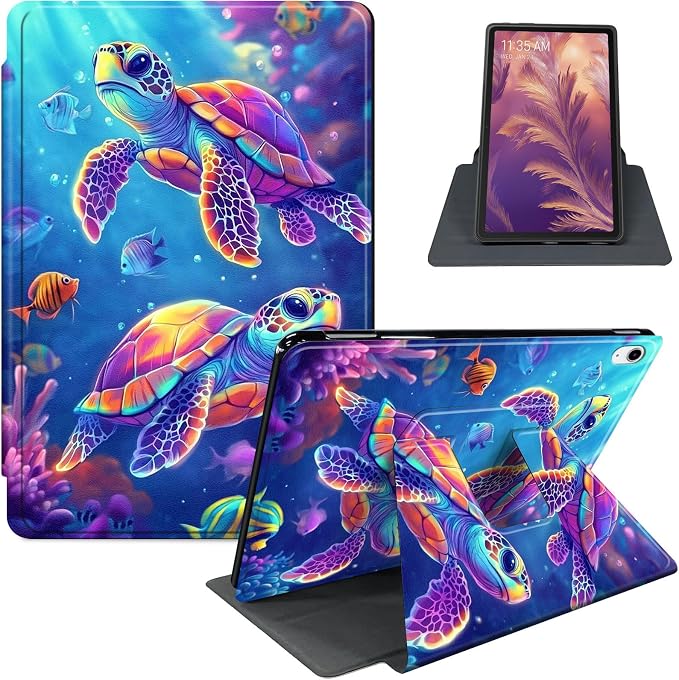 for iPad 11th Generation (A16 2025) 11 / iPad 10th Gen 10.9 2022 Case 360° Rotating PU Leather Stand Cover with Auto Sleep/Wake Shockproof TPU Backl Two Dragons Fighting