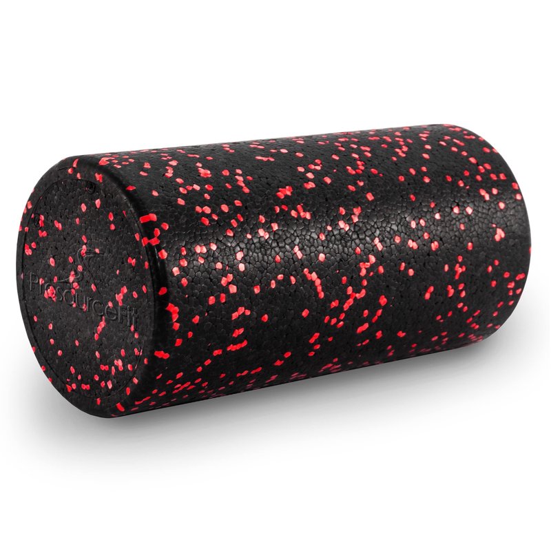 ProsourceFit High Density Foam Rollers 12 - inches Long, Firm Full Body Athletic Massage Tool for Back Stretching, Yoga, Pilates, Post Workout Muscle Recuperation, Black/Red (Pack of 12)