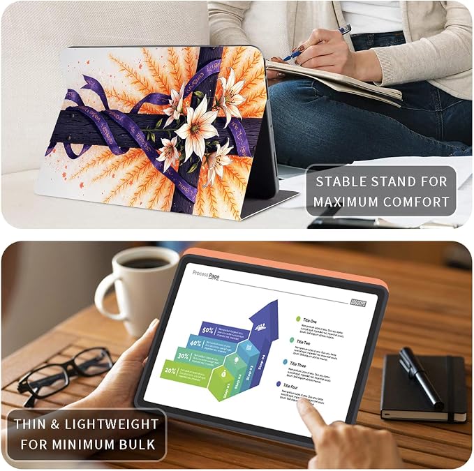 Case for Kindle Fire HD 10 &amp 10 Plus Tablet 10.1 (13th/11th Generation 2023/2021 Release) Lightweight Slim PU Leather Adjustable Multi-Angle Smart Shell Cover with Auto Wake/SleepA Flowers Art