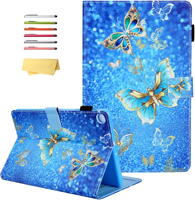 for Galaxy Tab A 8.4 Case 2020 Model (SM-T307/T307U) with Pencil Holder Pockets Multi-Angle Viewing Folio Stand PU Leather Shockproof TPU Cover for Samsung Tab A 8.4 T307 Black Rose Flower