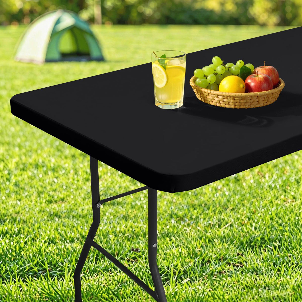 homing Rectangle Table Cloth Cover 5 Foot Black Elastic Fitted Tablecloth