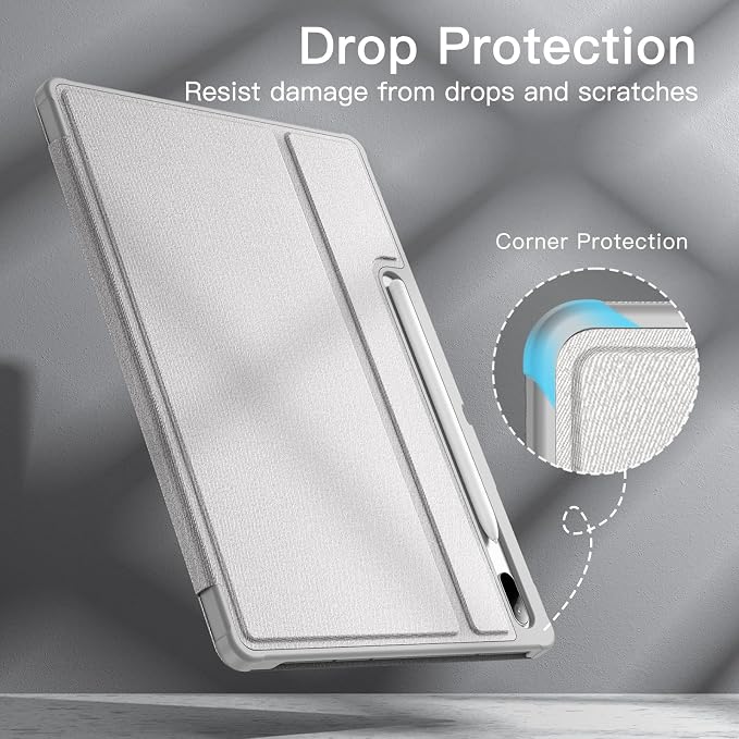 JETech Folio Case for Samsung Galaxy Tab S8 Plus/S7 FE/S7 Plus 12.4 Black | For 2022/2021/2020 Model Multi-Angle Stand Cover S Pen Holder Slim Protective Cover Auto Wake/Sleep
