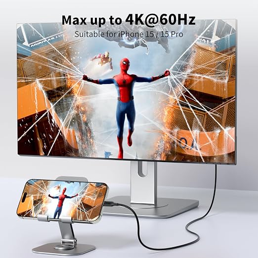 fairikabe USB-C Cable for AR Glasses 3.9FT 4K60Hz Display Cable 60W | for AR Glasses USB-C Monitor Portable Monitors 10GB 60W 4K Video Cable for Xreal One Xreal Air and More