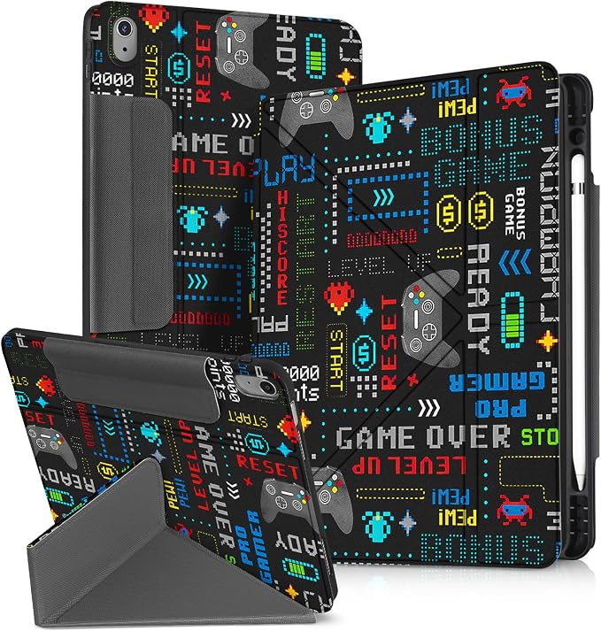 for iPad 9th/8th/7th Generation 10.2 Inch Case with Pen Holder for Boys Girls Women Men Cute Cartoon Anime Cool Funny Protector Stand Tablet Cover for Apple i Pad 7/8/9 Book Cat