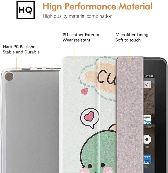 Case for Kindle Fire 7 TabletDteck Full Protective Flip Adjustable Stand Auto Wake/Sleep Smart Cover with Pencil Holder for Kindle Fire 7 Tablet 9th/7th/5th Generation 2019/2017/2015 ReleaseKing Dog