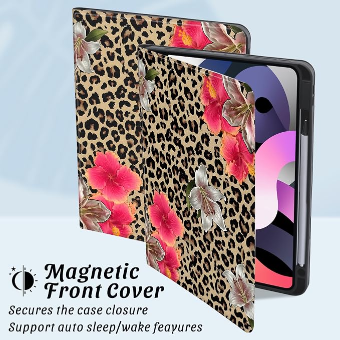 Cute Maple Bear Case for 10.2 iPad 2019/2020/2021(7th/8th/9th Gen) with Pencil Holder Auto Wake/Sleep Leather Soft TPU Back Cover for Women Girls