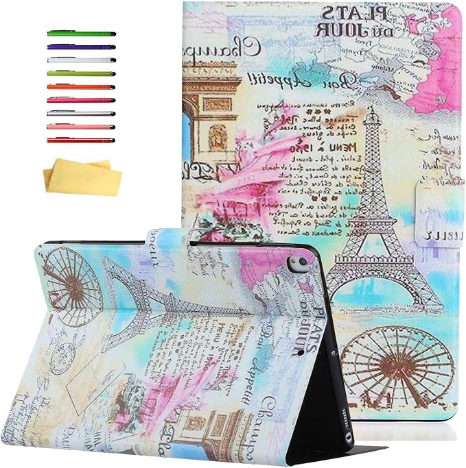 for Apple iPad 10.2 Case 2021/2020/2019 iPad 9th/8th/7th Generation Smart Cover with Pencil Holder [Auto Wake/Sleep] PU Leather Stand Folio Tri-fold Shockproof Thin Shell Colored Graffiti