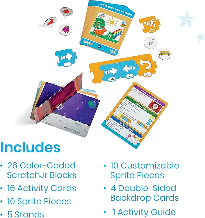 hand2mind ScratchJr Block-Based Coding Student Activity Set, Learn to Code, Computer Science and Programming for Kids, STEM Activities, STEM Classroom, Coding for Kids, Science Teacher Supplies