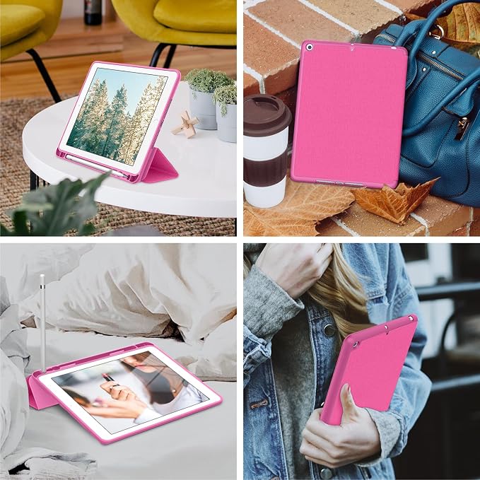 Soke Case Fits for iPad 6th/5th Generation with Pencil Holder - [Full Body Protection + Auto Wake/Sleep] Shockproof Soft TPU Back Cover for Apple iPad 9.7 inch 2018/2017 Black