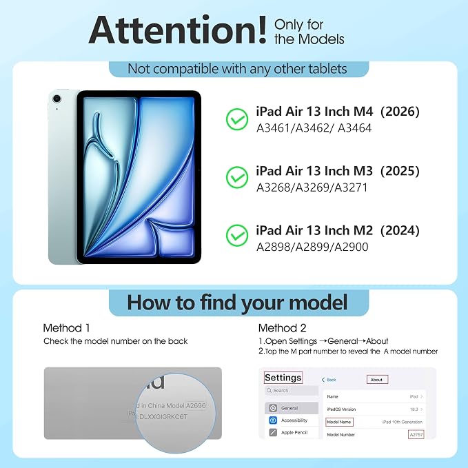 for iPad Air 13 Inch Case M4/M3/M2(2026/2025/2024) Lavender | Slim Trifold Stand Protective Cover with Translucent Hard Back for iPad Air 13 Case Support Touch ID Auto Wake/Sleep