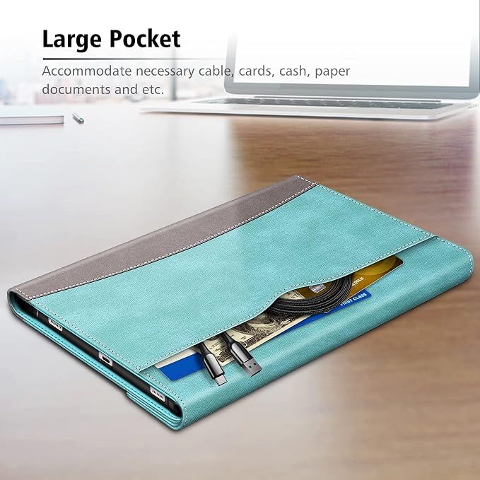 Fintie Portfolio Case for Samsung Galaxy Tab S8/Tab S7 11 Inch | Multiple Angles Business Cover with Pocket Built-in S Pen Holder Auto Sleep/Wake Dreamy Marble