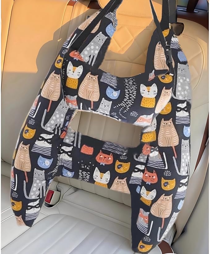 H-Shaped Car Travel Pillow Headrest Set for Kids & Adult-Adjustable Car Seat Pillow, Soft Ergonomic Neck Head Support Sleeping Cushion for Long Distance Travel