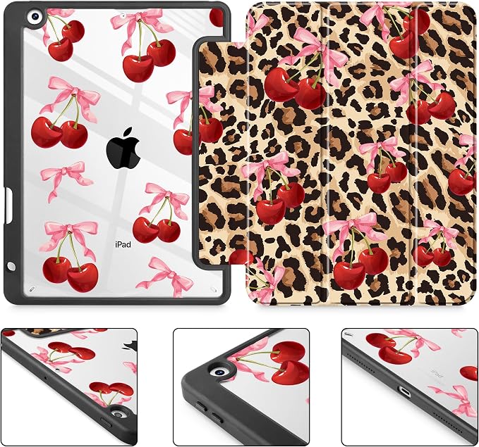 May Chen for iPad 9th Generation with Pencil Holder iPad 8th/7th Gen Case 10.2-inch [Penceil Holder] Trifold Stand Auto Wake/Sleep Clear TPU Protection Back Cover Ballet Shoes