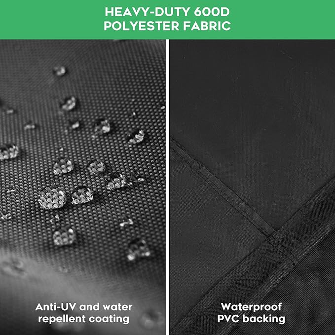EZ-DONGTENG Heavy-Duty 600D BBQ Grill Cover Compatible with Weber Searwood 600 Pellet Grill, 3400145 Weber Searwood 600 Cover, Black