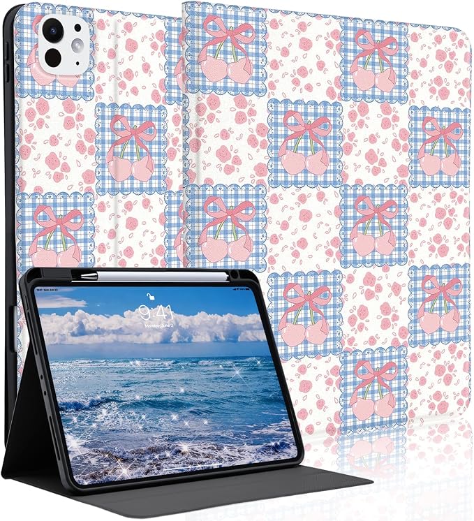 Cute Maple Bear Case for 10.2 iPad 2019/2020/2021(7th/8th/9th Gen) with Pencil Holder Auto Wake/Sleep Leather Soft TPU Back Cover for Women Girls