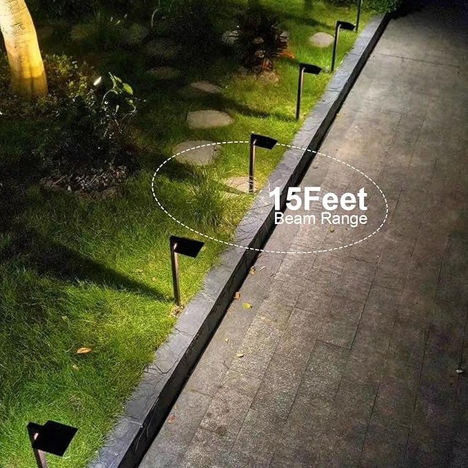 GOODSMANN Low Voltage Landscape Path Lights 0.6W LED Sidewalk Landscape Lighting 22 Lumen Outdoor Electric Walkway & Pathway Lights Wired Bronze Finish 3100K Warm White with Cable Connectors