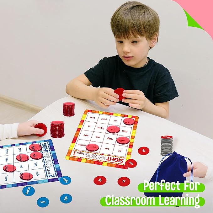 SpriteGru Sight Word Bingo Game, 120 Sight Words Learn to Read Level 1 & Level 2 Bingo Board Game Dolch's & Fry's Words Lists for Kindergarten and Preschool Kids 4-8, Perfect for Classroom & at Home