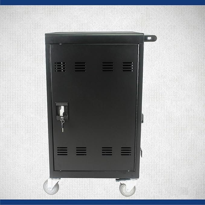 Thetilsy 35 Device Mobile Charging Station for Laptops/Tablets/iPads/Chromebooks,35 Bay Lockable Charging Cabinet with Power Strip for Classroom,School Charging Carts with Casters(Black)