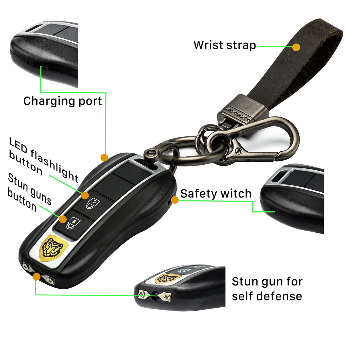 Rechargeable Stun Guns Self-Defense with LED Flashlight,Rechargeable Stun Gun for Woman (Combination Suit 2)