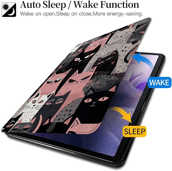 American Flag Deer Pattern Case for All-New Amazon Kindle Fire 7 Inch Tablet (9th/7th/5th Generation 2019/2017/2015 Release)360 Degree Rotating Stand Protective Cover with Auto Sleep/Wake