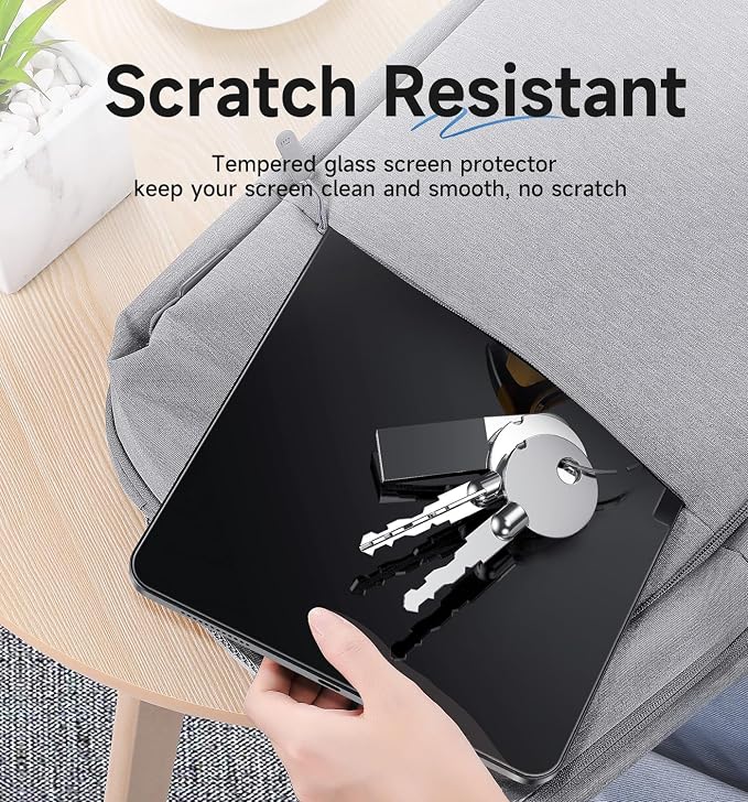 MAGIC JOHN for iPad Air 11 inch Screen Protector M2 [6th 2024] Tempered Glass Auto Dust-Elimination Bubble Free HD Clear Easy InstallationHigh Sensitivity