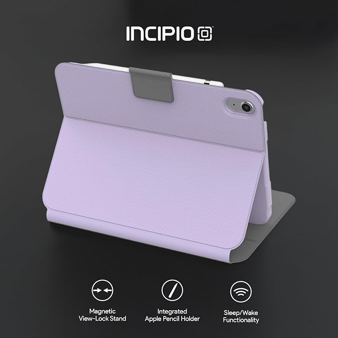 Incipio - SureView Protective Folio Case for iPad 10th Gen Lightweight Slim Cover with Adjustable Stand Scratch Protection (Black)