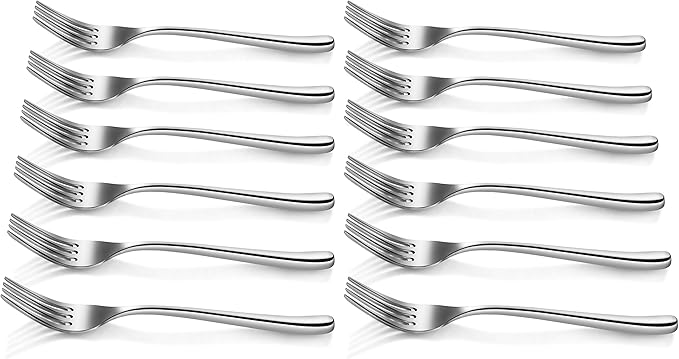 Artaste Rain II Forged 18/10 Stainless Steel Salad Fork, 7-Inch, Silver, Set of 12