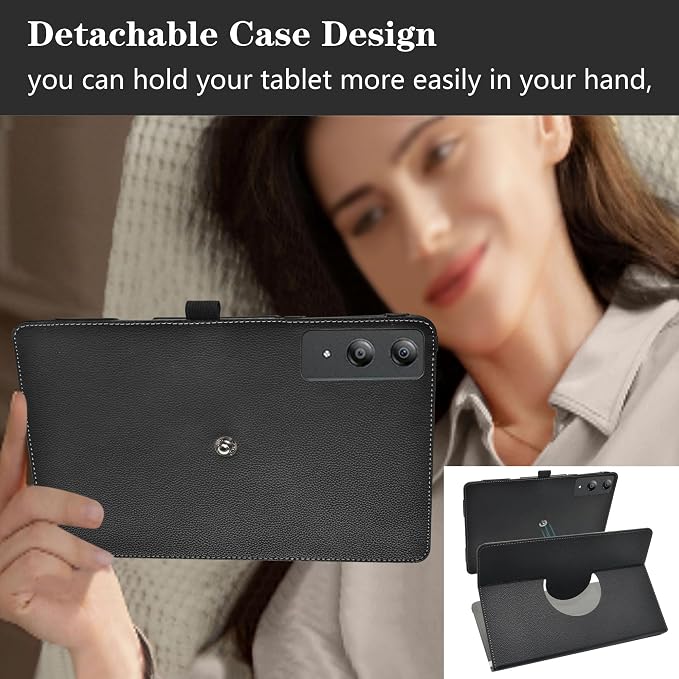 LiuShan Compatible with DOOGEE U13 caseDOOGEE Tab E3 Pro case360 Degree Rotation Stand PU Cover for DOOGEE U13/ DOOGEE Tab E3 Pro/Blackview Mega 8/ SVITOO P1300/ SVITOO P300 13 Inch TabletBlack