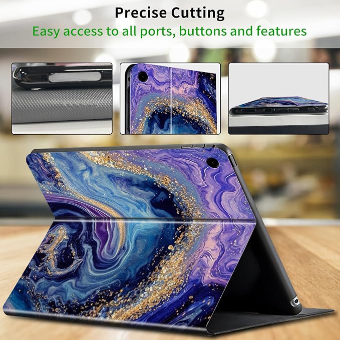 Case for Samsung Galaxy Tab A9 Plus 2023/A11 Plus 2025 11 inch Lightweight Protective PU Leather Smart Stand Cover with Auto Wake Sleep Tablet Case Cover - American Flag &amp Fish