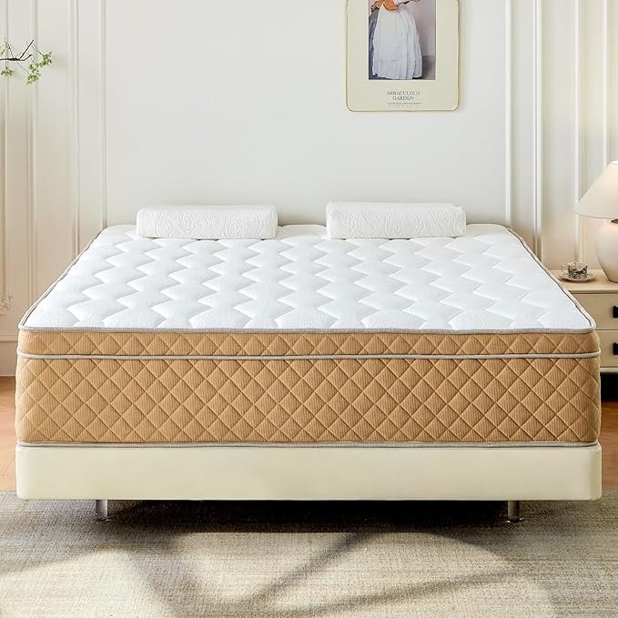 Full Mattress 14 inch, Medium Firm Hybrid Mattress with Memory Foam, Fiberglass Free, Strengthen Edge Suppor, CertiPUR-US Certified Safe Foams & Fabric, Full Size Mattress in a Box