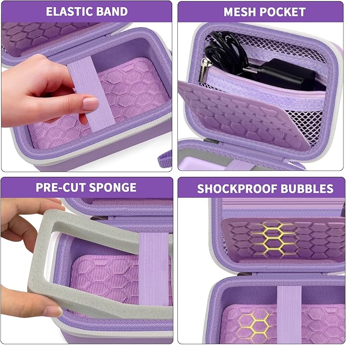 Carrying & Protective Case for Digital Camera, AbergBest 21 Mega Pixels 2.7" LCD Rechargeable HD/Kodak Pixpro/Canon PowerShot ELPH 180/190 / Sony DSCW800 / DSCW830 Cameras for Travel - Purple