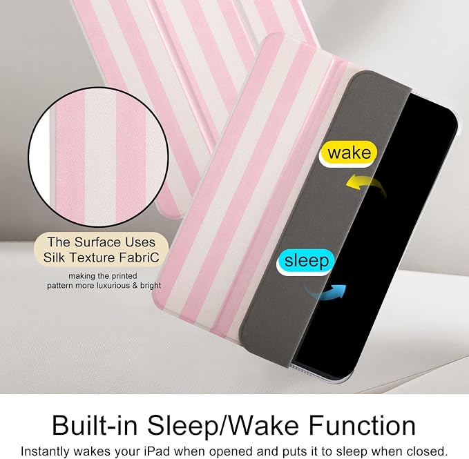case for ipad 11th Generation11 Inch 2025 (A16 Chip) &amp 10th Gen 10.9 Inch 2022 - Slim Scratch-Resistant Hard PC Translucent Back Shell Smart Cover Wake/Sleep FunctionBlack Bow