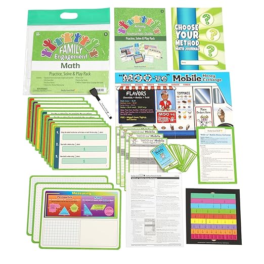 Really Good Stuff Fifth Grade Family Engagement Math Practice, Solve & Play Kit - Math Kit for Fifth Grade Students, Ages 9-11