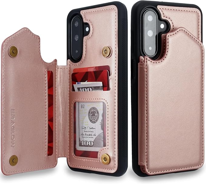 Wallet Case for Samsung Galaxy A17 5G 2025 RFID Blocking Card Holders| Kickstand | Shockproof TPU Shell | PU Leather | Magnetic Closure | Protective Flip Folio Cover | Black