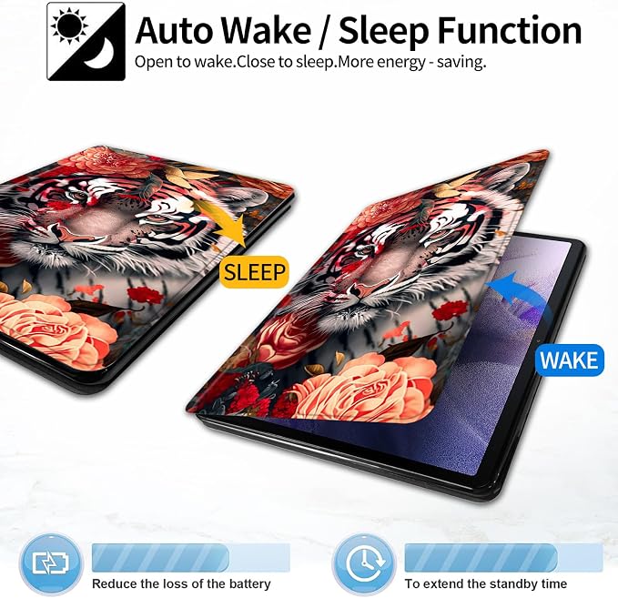 Case for Samsung Galaxy Tab A9 8.7-Inch 2023360 Degree Rotating Multi-Angle Viewing Protective Cover with Auto Sleep/Wake-Blue Butterfly
