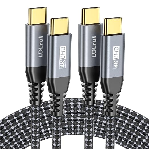 LDLrui 10FT Right Angle USB C Cable 100W PD 20Gbps Data 4K Video | Large Workspaces Commercial Displays Long Distance Routing Flexible Installation Full-Featured USB-C