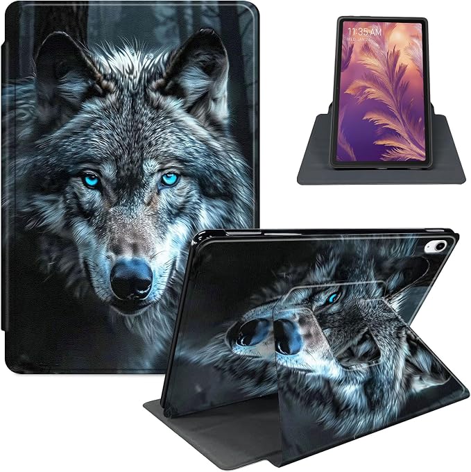 for iPad 11th Generation (A16 2025) 11 / iPad 10th Gen 10.9 2022 Case 360° Rotating PU Leather Stand Cover with Auto Sleep/Wake Shockproof TPU Backl Two Dragons Fighting