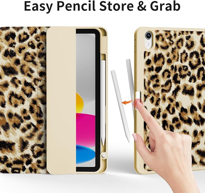 Case for iPad 11th Generation A16 Chip (2025) iPad 10th Generation Case 10.9-inch (2022) Trifold Stable Stand Protective Soft TPU Back Cover with Pencil Holder Black