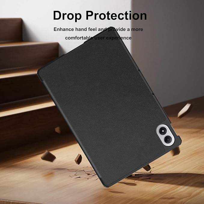 Case for Redmi pad 2 Pro12.1 inchProtective Case with [1 Pack] Tempered Glass Screen Protector [PU Leather] [Protective Ultra Thin][Stand Function] [Anti Scratch]-Black